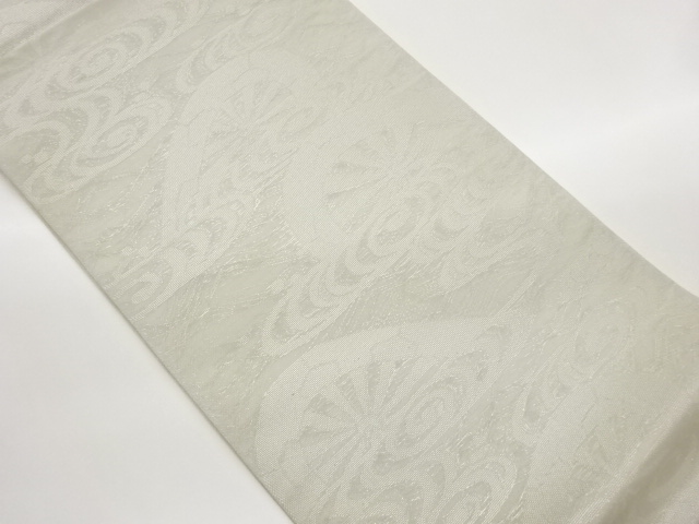 JAPANESE KIMONO / FUKURO OBI FOR SUMMER / WOVEN SPRIAL WATER & WHEEL 